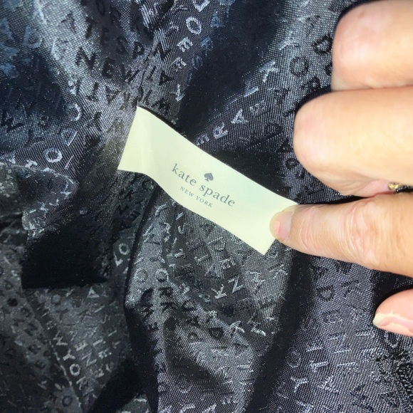 Kate Spade Maya Sam Hearts Nylon Large Heart Black White Watson Tote Bag - Picture 8 of 9